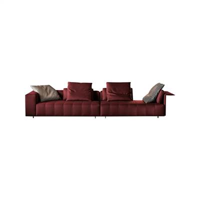 YS意式現代家具-FLD意式輕奢沙發酒紅